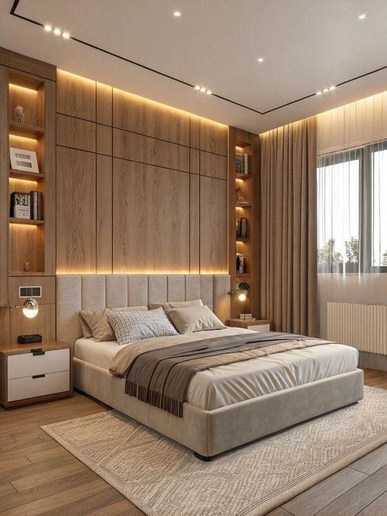 Luxury Master Bedroom Suite featuring Integrated Dressing Mirror & Floating Vanity #52